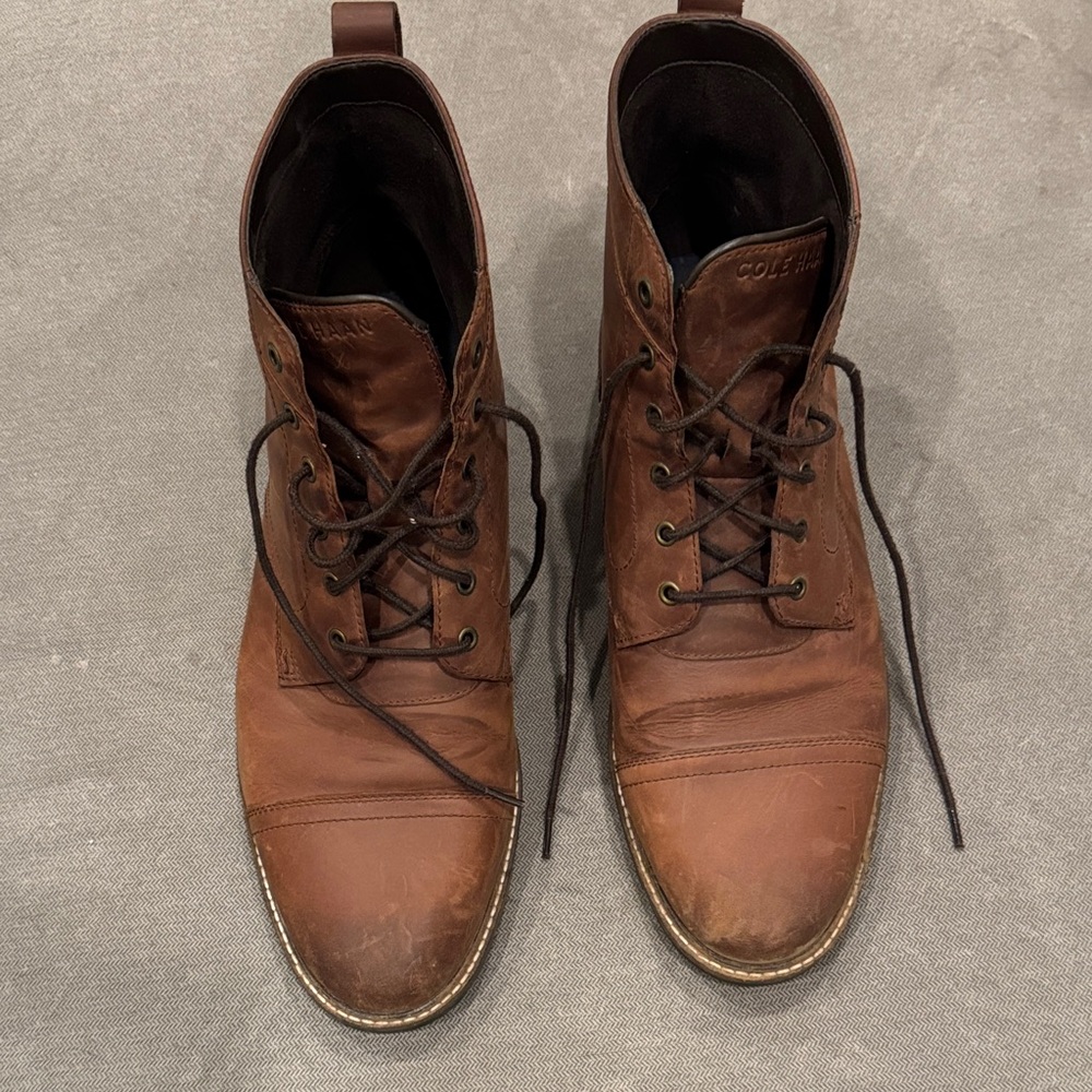Cole Haan Dark Brown Leather Boots Mens 12